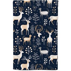 Warren Reed - Designer Reindeer, Whimsical, Illustration Pattern Tea Towel in Blue Blue Warren Reed - Designer Reindeer, Whimsical, Illustration Pattern Tea Towel in Blue Blue