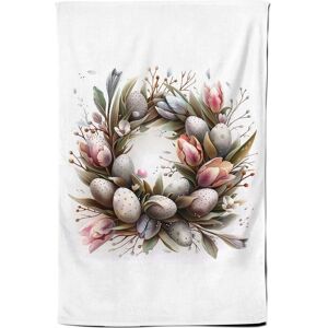 Warren Reed - Designer Easter Egg Wreath Tea Towel Multicolor Warren Reed - Designer Easter Egg Wreath Tea Towel Multicolor