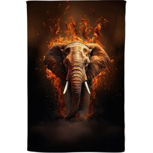Warren Reed - Designer Splashart Elephant & fire Tea Towel in Orange Orange Warren Reed - Designer Splashart Elephant & fire Tea Towel in Orange Orange