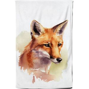 Warren Reed - Designer Fox Watercolour Tea Towel in Brown Brown Warren Reed - Designer Fox Watercolour Tea Towel in Brown Brown