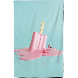 Warren Reed - Designer Flamingo Ice Cream Tea Towel in Pink Pink Warren Reed - Designer Flamingo Ice Cream Tea Towel in Pink Pink