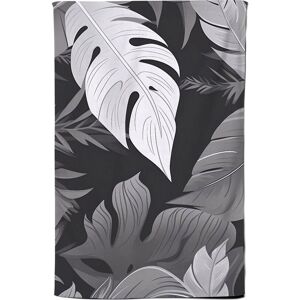 Warren Reed - Designer Black White Tropical Leaves Tea Towel in Grey Grey Warren Reed - Designer Black White Tropical Leaves Tea Towel in Grey Grey