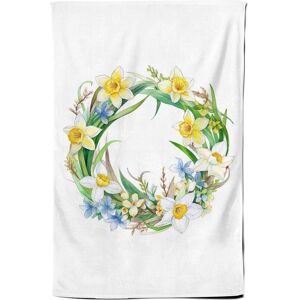 Warren Reed - Designer Boho Daffodil Watercolour Wreath Tea Towel Multicolor Warren Reed - Designer Boho Daffodil Watercolour Wreath Tea Towel Multicolor