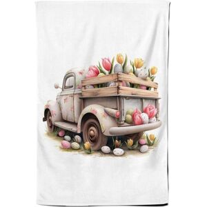 Warren Reed - Designer Easter Tuplip Truck Tea Towel Multicolor Warren Reed - Designer Easter Tuplip Truck Tea Towel Multicolor