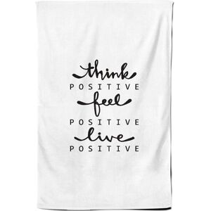 Warren Reed - Designer Think Positive, Feel Positive, Live Positive Tea Towel in Black Black Warren Reed - Designer Think Positive, Feel Positive, Live Positive Tea Towel in Black Black
