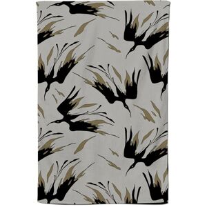 Warren Reed - Designer Black & Gold Fire Bird Silhouettes Tea Towel in Grey Grey Warren Reed - Designer Black & Gold Fire Bird Silhouettes Tea Towel in Grey Grey