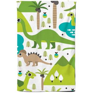 Warren Reed - Designer Baby Dinosaur Print Tea Towel in Green Green Warren Reed - Designer Baby Dinosaur Print Tea Towel in Green Green