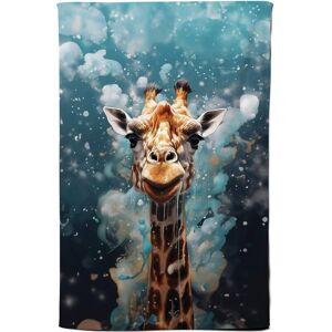 Warren Reed - Designer Splashart Giraffe Face Tea Towel in Grey Grey Warren Reed - Designer Splashart Giraffe Face Tea Towel in Grey Grey