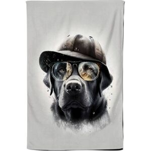 Warren Reed - Designer Labrador Retriever Dog With Hat Splashart Tea Towel Multicolor Warren Reed - Designer Labrador Retriever Dog With Hat Splashart Tea Towel Multicolor