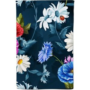 Warren Reed - Designer Poppy Flowers With Chamomile, Leaves, Cornflowers On Dark Blue Tea Towel Blue Warren Reed - Designer Poppy Flowers With Chamomile, Leaves, Cornflowers On Dark Blue Tea Towel Blue