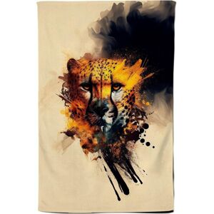 Warren Reed - Designer Cheetah Face Splashart Tea Towel in Yellow Yellow Warren Reed - Designer Cheetah Face Splashart Tea Towel in Yellow Yellow
