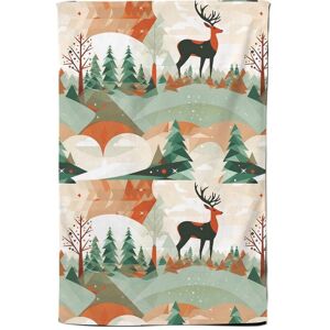 Warren Reed - Designer Reindeer On A Snowy Landscape Pattern Tea Towel in Green Green Warren Reed - Designer Reindeer On A Snowy Landscape Pattern Tea Towel in Green Green