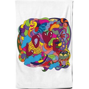 Warren Reed - Designer Motley Doodling Love Tea Towel in Red Red Warren Reed - Designer Motley Doodling Love Tea Towel in Red Red