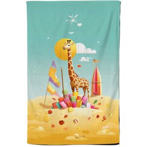 Warren Reed - Designer A Giraffe On A Beach Holiday Tea Towel in Yellow Yellow Warren Reed - Designer A Giraffe On A Beach Holiday Tea Towel in Yellow Yellow