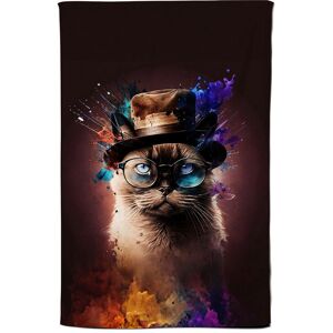 Warren Reed - Designer Siamese Cat Face Splashart Tea Towel Multicolor Warren Reed - Designer Siamese Cat Face Splashart Tea Towel Multicolor