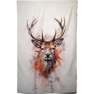 Warren Reed - Designer Watercolour Splashart Stag Face Tea Towel in Brown Brown Warren Reed - Designer Watercolour Splashart Stag Face Tea Towel in Brown Brown