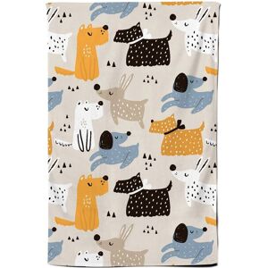 Warren Reed - Designer Hand Drawn Dogs Tea Towel in Brown Brown Warren Reed - Designer Hand Drawn Dogs Tea Towel in Brown Brown