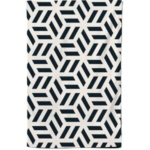 Warren Reed - Designer Geometric Monochrome Hexagonal Pattern Tea Towel in Black Black Warren Reed - Designer Geometric Monochrome Hexagonal Pattern Tea Towel in Black Black