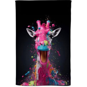 Warren Reed - Designer Splashart Giraffe Face Pink Tea Towel Pink Warren Reed - Designer Splashart Giraffe Face Pink Tea Towel Pink
