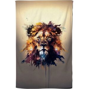 Warren Reed - Designer Majestic Lion Face Splashart Tea Towel in Brown Brown Warren Reed - Designer Majestic Lion Face Splashart Tea Towel in Brown Brown