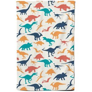 Warren Reed - Designer Multicoloured Dinosaurs Tea Towel in Blue Blue Warren Reed - Designer Multicoloured Dinosaurs Tea Towel in Blue Blue