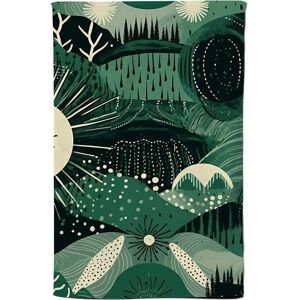 Warren Reed - Designer Abstract Green Moon Tea Towel Green Warren Reed - Designer Abstract Green Moon Tea Towel Green