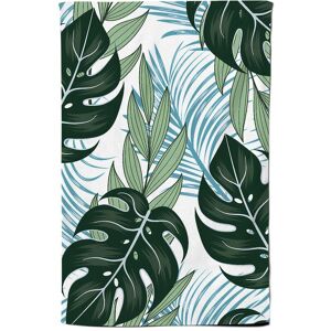 Warren Reed - Designer Tropical Pattern With Bright Plants & Flowers Tea Towel in Green Green Warren Reed - Designer Tropical Pattern With Bright Plants & Flowers Tea Towel in Green Green