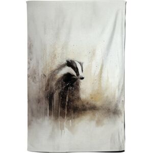 Warren Reed - Designer Badger Watercolour Tea Towel in Brown Brown Warren Reed - Designer Badger Watercolour Tea Towel in Brown Brown