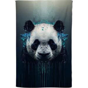 Warren Reed - Designer Panda Face Splashart Dark Background Tea Towel in Blue Blue Warren Reed - Designer Panda Face Splashart Dark Background Tea Towel in Blue Blue