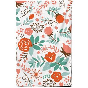 Warren Reed - Designer Orange Floral Pattern Tea Towel in Green Green Warren Reed - Designer Orange Floral Pattern Tea Towel in Green Green