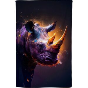 Warren Reed - Designer Golden Rhino Face Splashart Tea Towel in Grey Grey Warren Reed - Designer Golden Rhino Face Splashart Tea Towel in Grey Grey
