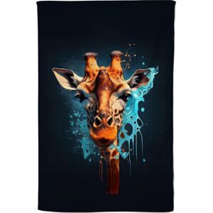 Warren Reed - Designer Blue Giraffe Face Splashart Tea Towel in Grey Grey Warren Reed - Designer Blue Giraffe Face Splashart Tea Towel in Grey Grey