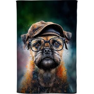 Warren Reed - Designer Border Terrier Dog Splashart Tea Towel Multicolor Warren Reed - Designer Border Terrier Dog Splashart Tea Towel Multicolor