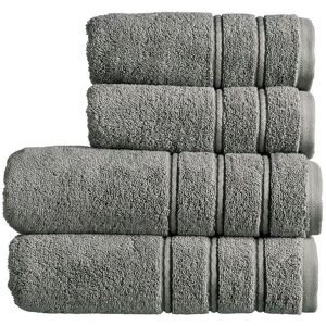 CHRISTY 'Antalya' 100% Turkish Cotton 4 Piece Luxury Bath Towel Set in Grey Grey CHRISTY 'Antalya' 100% Turkish Cotton 4 Piece Luxury Bath Towel Set in Grey Grey