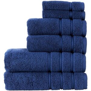CHRISTY 'Antalya' 100% Turkish Cotton 6 Piece Luxury Bath Towel Set in Dark Blue Dark Blue CHRISTY 'Antalya' 100% Turkish Cotton 6 Piece Luxury Bath Towel Set in Dark Blue Dark Blue