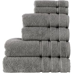 CHRISTY 'Antalya' 100% Turkish Cotton 6 Piece Luxury Bath Towel Set in Grey Grey CHRISTY 'Antalya' 100% Turkish Cotton 6 Piece Luxury Bath Towel Set in Grey Grey