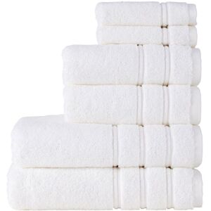 CHRISTY 'Antalya' 100% Turkish Cotton 6 Piece Luxury Bath Towel Set in White White CHRISTY 'Antalya' 100% Turkish Cotton 6 Piece Luxury Bath Towel Set in White White