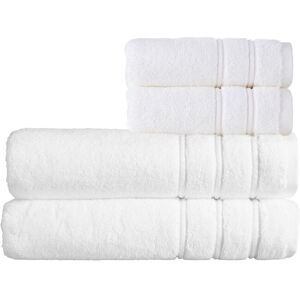 CHRISTY 'Antalya' 100% Turkish Cotton 4 Piece Luxury Bath Sheet Set in White White CHRISTY 'Antalya' 100% Turkish Cotton 4 Piece Luxury Bath Sheet Set in White White