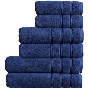 CHRISTY 'Antalya' 100% Turkish Cotton 6 Piece Luxury Family Towel Set in Dark Blue Dark Blue CHRISTY 'Antalya' 100% Turkish Cotton 6 Piece Luxury Family Towel Set in Dark Blue Dark Blue