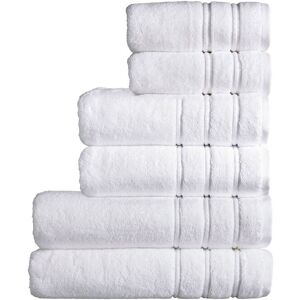CHRISTY 'Antalya' 100% Turkish Cotton 6 Piece Luxury Family Towel Set in White White CHRISTY 'Antalya' 100% Turkish Cotton 6 Piece Luxury Family Towel Set in White White