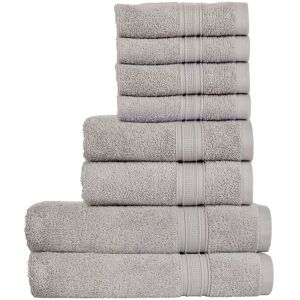CHRISTY 'Serene' Pastel 100% Combed Cotton 8 Piece Towel Bale in Light Grey Light Grey CHRISTY 'Serene' Pastel 100% Combed Cotton 8 Piece Towel Bale in Light Grey Light Grey