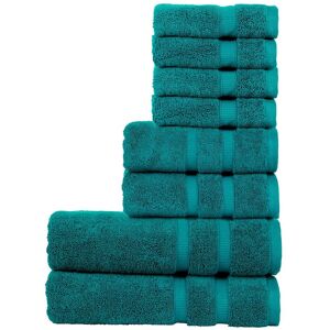 CHRISTY 'Signum' Heavyweight 100% Combed Cotton 8 Piece Towel Bundle in Teal Teal CHRISTY 'Signum' Heavyweight 100% Combed Cotton 8 Piece Towel Bundle in Teal Teal