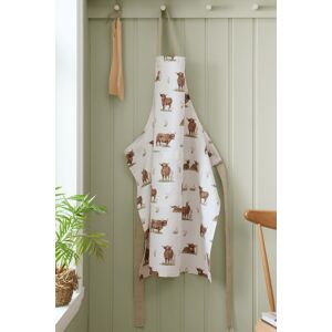 Catherine Lansfield 'Angus Highland Cow' Cotton Kitchen Adult Apron in Natural Natural Catherine Lansfield 'Angus Highland Cow' Cotton Kitchen Adult Apron in Natural Natural