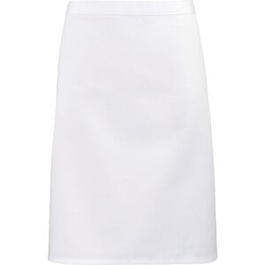 Premier Ladies/Womens Mid-Length Apron - Pack of 2 - White Premier Ladies/Womens Mid-Length Apron - Pack of 2 - White