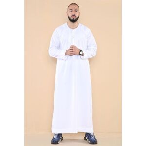 Thobez Men's Omani Eid Tassel Thobe Jubba in White Size: 56R White 56R Thobez Men's Omani Eid Tassel Thobe Jubba in White Size: 56R White 56R