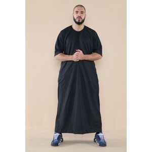Thobez Men's Zipped Half Sleeve Islamic Thobe in Black Size: 52R Black 52R Thobez Men's Zipped Half Sleeve Islamic Thobe in Black Size: 52R Black 52R