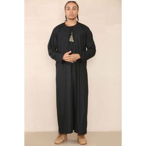 Thobez Men's Omani Eid Thobe Jubba With Tassel in Black Size: 58R Black 58R Thobez Men's Omani Eid Thobe Jubba With Tassel in Black Size: 58R Black 58R