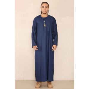 Thobez Men's Omani Eid Thobe Jubba With Tassel in Navy Size: 58R Navy 58R Thobez Men's Omani Eid Thobe Jubba With Tassel in Navy Size: 58R Navy 58R