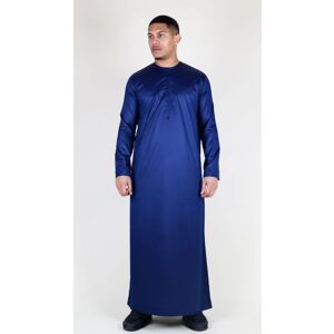 Thobez Men's Satin Emirati Thobe Islamic Clothing in Navy Size: 60R Navy 60R Thobez Men's Satin Emirati Thobe Islamic Clothing in Navy Size: 60R Navy 60R