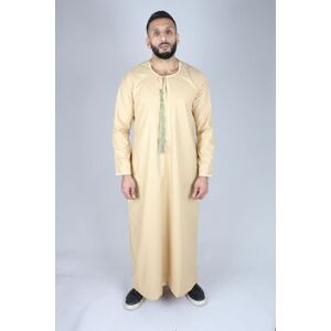 Thobez Men's Omani Eid Tassel Thobe Jubba in Cream Size: 58R Cream 58R Thobez Men's Omani Eid Tassel Thobe Jubba in Cream Size: 58R Cream 58R